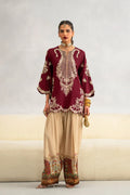 Maya Ali Ethnic Mehroon Skin Silk 2PC - IBX PREMIUM
