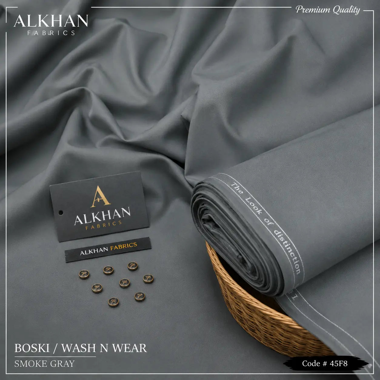 J. Junaid Jamshaed Boski Wash & Wear - Light smoke Gray