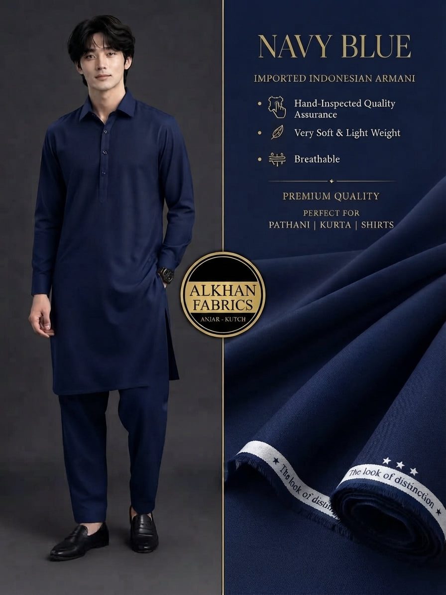 J. Junaid Jamshaed Boski Wash & Wear - Navy Blue