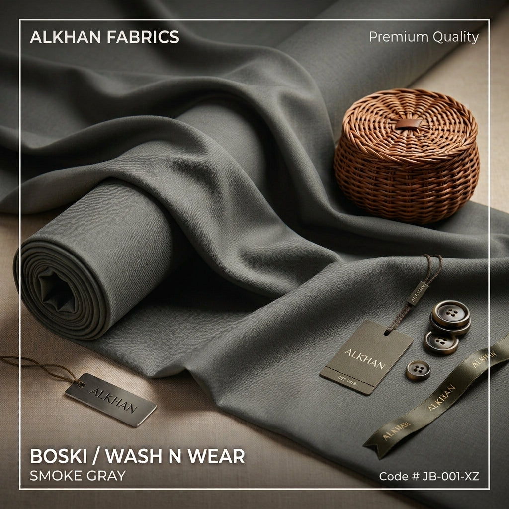 J. Junaid Jamshaed Boski Wash & Wear - Light smoke gray